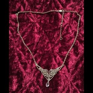 Sterling Silver Celtic Dangle Amethyst Necklace